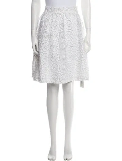 Pre-owned Tibi Lace Pattern Mini Skirt In White