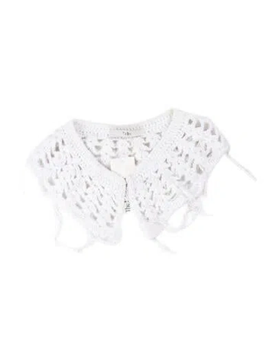 Pre-owned Tibi Lace Pattern Scarf In White