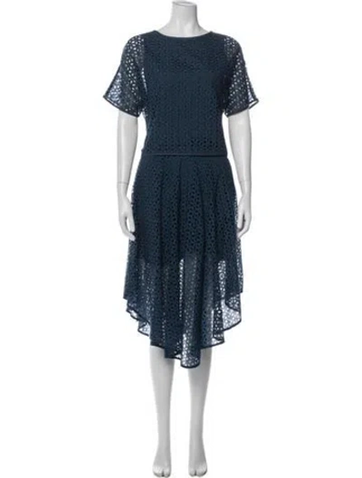 Pre-owned Tibi Lace Pattern Skirt Set In Blue