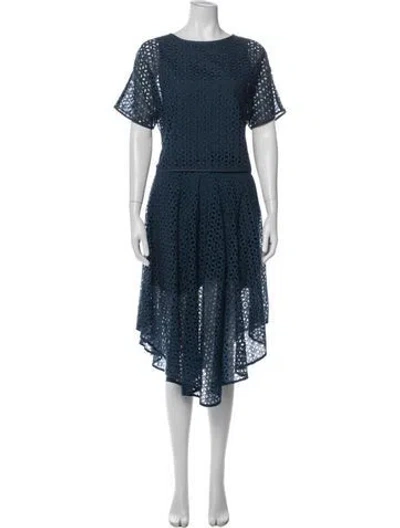 Pre-owned Tibi Lace Pattern Skirt Set In Blue