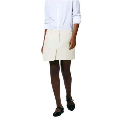 Tibi Brushed Wool-blend Mini Skirt In White