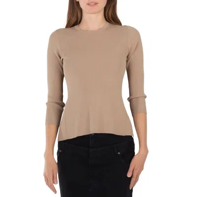 Tibi Ladies Latte Giselle Openback Stretch Sweater, Size Small In Brown