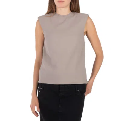Tibi Ladies Mink Grey Chalky Drape Padded Shoulder Sleeveless Top, Size Xx-small In Gray