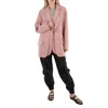 Tibi Ladies Toffee Brown Cassius Suiting Double Layer Liam Blazer In Pink