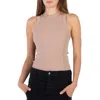 Tibi Ladies Toffee Ribbed Racerback Bodysuit In Neutral