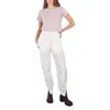 Tibi Ladies Wheat Cotton Cropped T-shirt In Pink