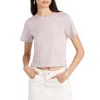 Tibi Ladies Wheat Cotton Cropped T-shirt