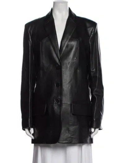 Pre-owned Tibi Lamb Leather Coat In Black