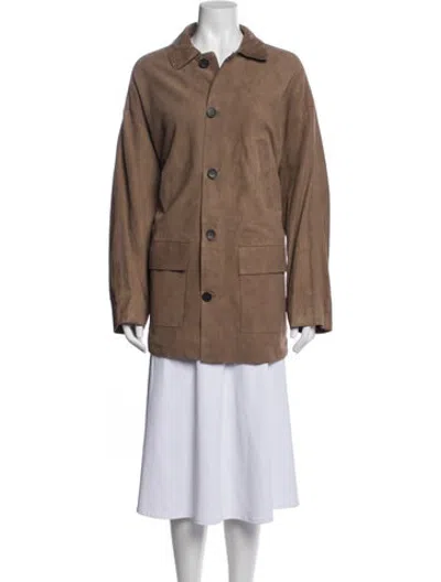 Pre-owned Tibi Lamb Leather Jacket W/ Tags In Brown