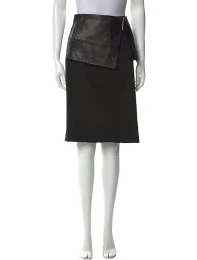 Pre-owned Tibi Lamb Leather Knee-length Skirt In Black