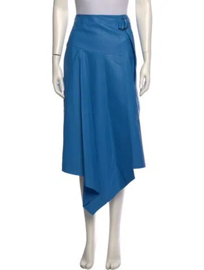 Pre-owned Tibi Lamb Leather Knee-length Skirt In Blue