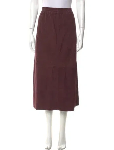 Pre-owned Tibi Lamb Leather Midi Length Skirt In Brown
