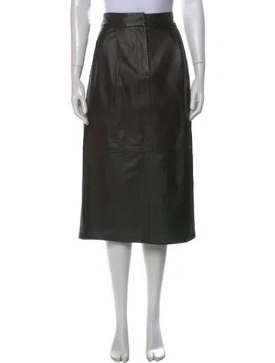 Pre-owned Tibi Lamb Leather Midi Length Skirt In Brown
