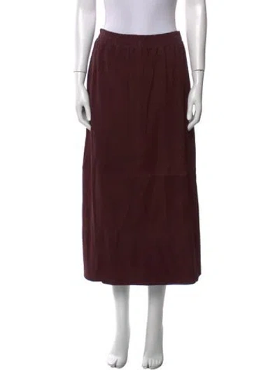 Pre-owned Tibi Lamb Leather Midi Length Skirt W/ Tags In Brown