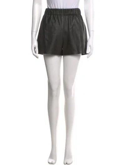 Pre-owned Tibi Lamb Leather Mini Shorts In Black