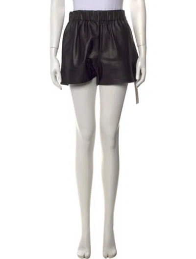 Pre-owned Tibi Lamb Leather Mini Shorts In Black