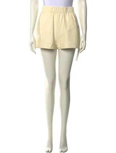 Pre-owned Tibi Lamb Leather Mini Shorts In Neutral
