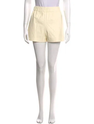 Pre-owned Tibi Lamb Leather Mini Shorts In Neutral