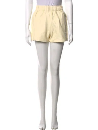 Pre-owned Tibi Lamb Leather Mini Shorts In Neutrals