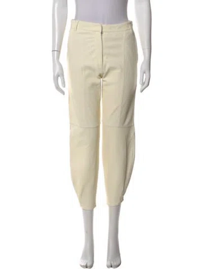 Pre-owned Tibi Lamb Leather Skinny Leg Pants In Neutral