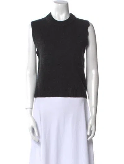 Pre-owned Tibi Lambswool Crew Neck Sweater In Black