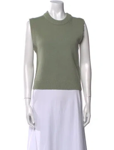 Pre-owned Tibi Lambswool Crew Neck Sweater In Green