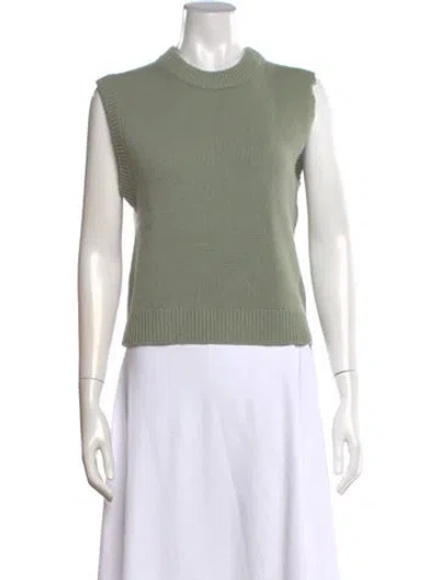 Pre-owned Tibi Lambswool Crew Neck Sweater In Green