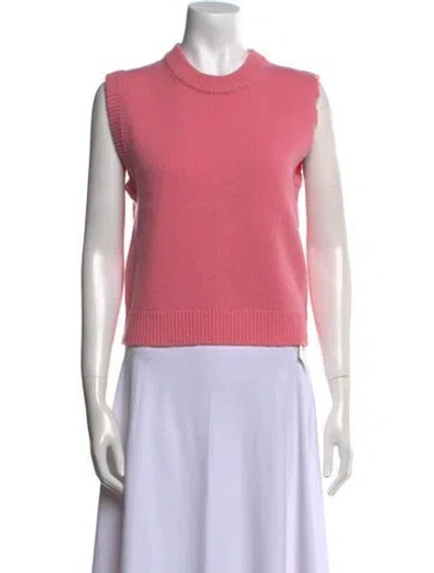 Pre-owned Tibi Lambswool Crew Neck Sweater In Pink