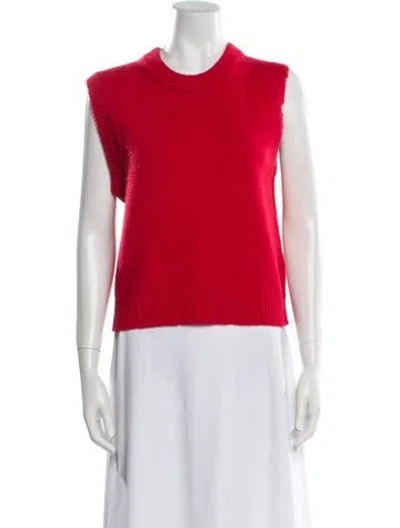 Pre-owned Tibi Lambswool Crew Neck Sweater In Red