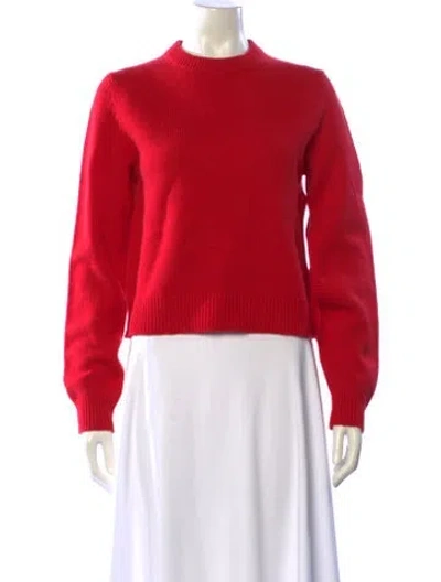 Pre-owned Tibi Lambswool Crew Neck Sweater In Red