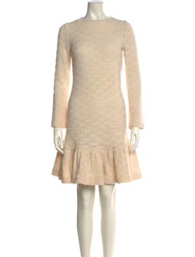 Pre-owned Tibi Lambswool Mini Dress In Neutral