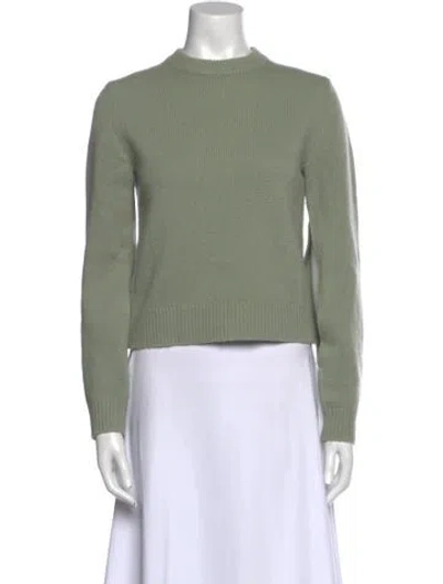 Pre-owned Tibi Lambswool Mock Neck Sweater In Green