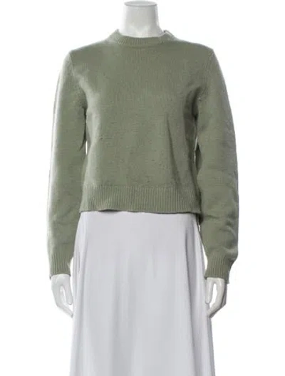 Pre-owned Tibi Lambswool Mock Neck Sweater In Green