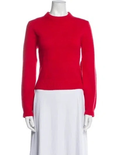 Pre-owned Tibi Lambswool Mock Neck Sweater In Red