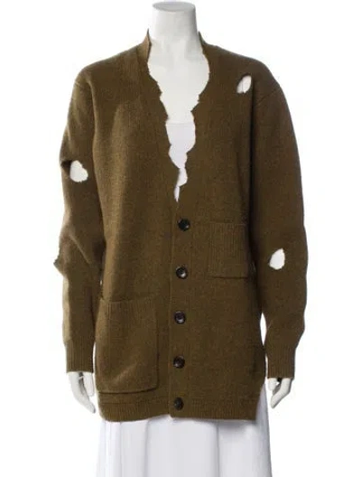 Pre-owned Tibi Lambswool V-neck Sweater In Gray