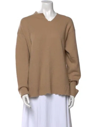 Pre-owned Tibi Lambswool V-neck Sweater In Neutral