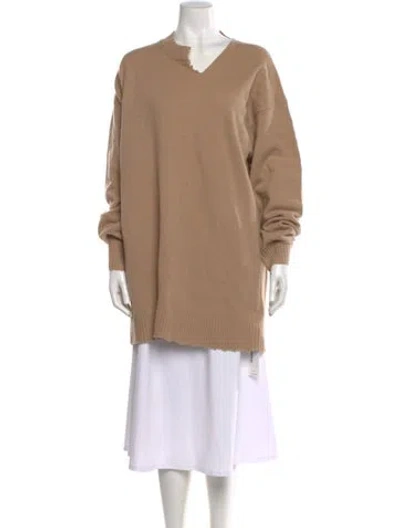 Pre-owned Tibi Lambswool V-neck Sweater In Neutral