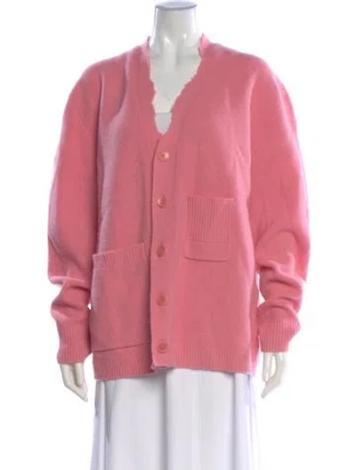 Pre-owned Tibi Lambswool V-neck Sweater In Pink