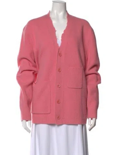 Pre-owned Tibi Lambswool V-neck Sweater In Pink
