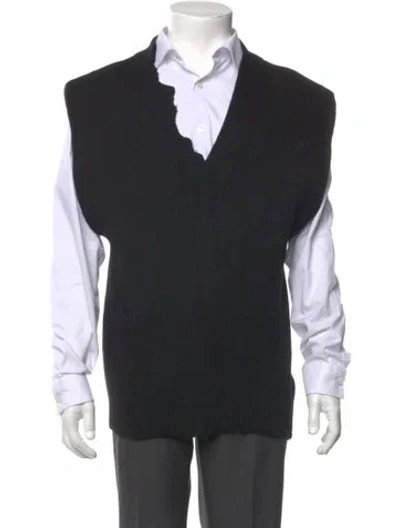 Pre-owned Tibi Lambswool V-neck Sweater Vest In Black
