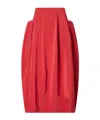 Tibi Lantern Paneled Shell Skirt In Red