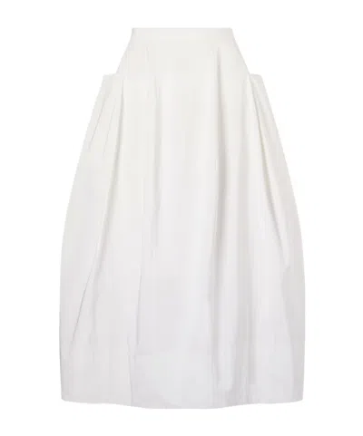 Tibi Lantern Paneled Shell Skirt In White