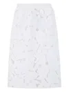 Tibi Laser-cut Floral Skirt In White