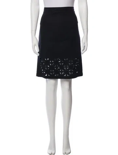 Pre-owned Tibi Lasercut Accents Knee-length Skirt In Blue