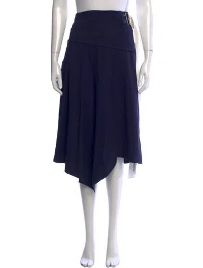 Pre-owned Tibi Lasercut Accents Midi Length Skirt In Blue