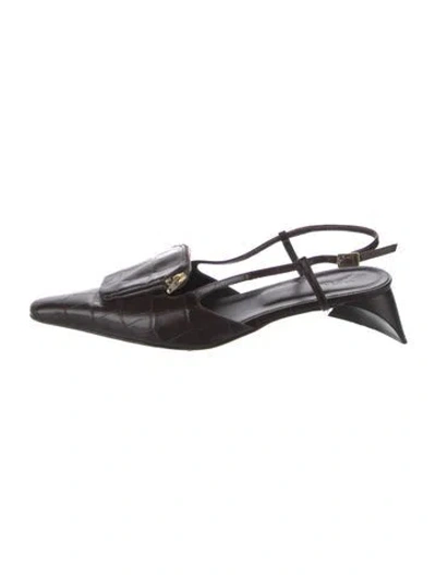 Pre-owned Tibi Leather Animal Print Pumps In Brown