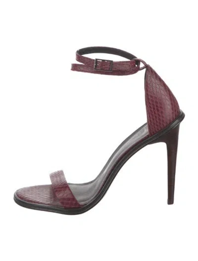 Pre-owned Tibi Leather Animal Print Sandals In Burgundy