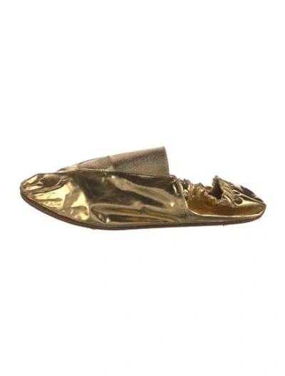 Pre-owned Tibi Leather Ballet Flats In Gold