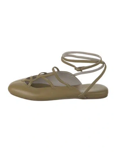 Pre-owned Tibi Leather Ballet Flats In Green