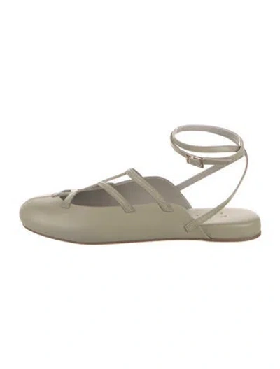 Pre-owned Tibi Leather Ballet Flats In Neutrals